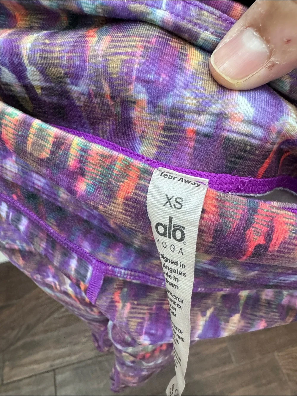 ALO Yoga Purple Multicolor Patterned Leggings